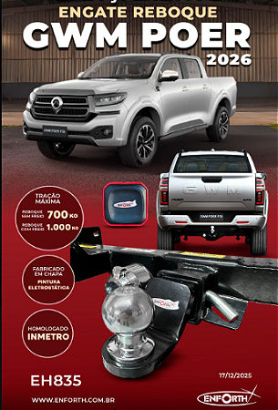 Engate GWM Poer P30 2026 em diante com ponteira removivel