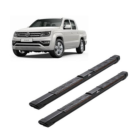Estribo Amarok cabine dupla preto Keko My Road em aluminio