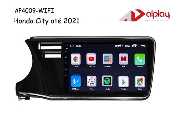 Central Multimidia Honda City 2015 até 2021 Android Alplay AP4009-WIFI - 9 polegadas