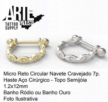 Argola Com Circular Navetes 7 Pedras - Modelo 01