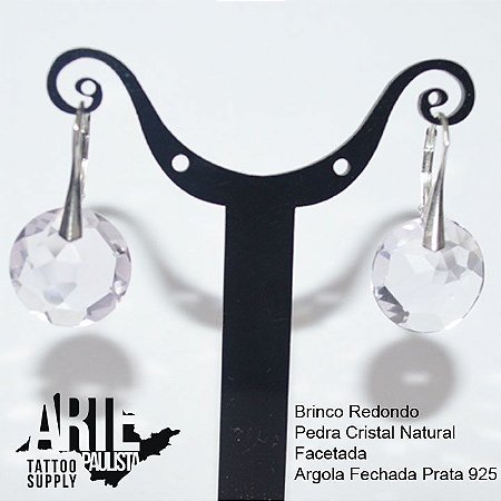 Brinco/Pêndulo Pedra Natural Cristal (Par) - Modelo 01