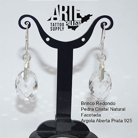 Brinco/Pêndulo Pedra Natural Cristal (Par) - Modelo 02