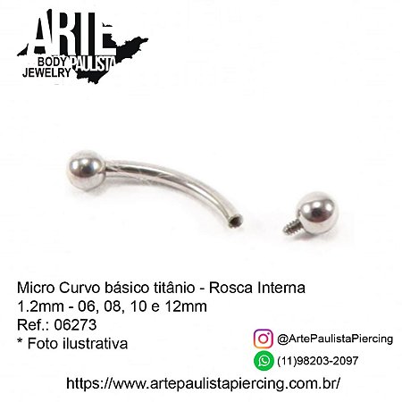 Micro Curvo Básico Titânio ASTM F136 Rosca Interna