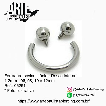 Ferradura Básico Titânio ASTM F136 Rosca Interna