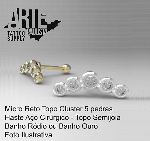 Micro Reto Aço - Cluster 5 pedras Modelo 01