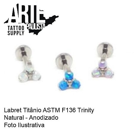 Labret Titânio ASTM F136 Rosca Interna Topo Trinity