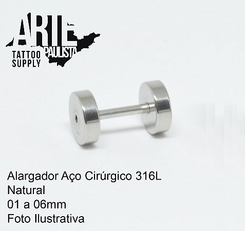 Alargador Aço cirúrgico 316L Rosca Normal - 01 a 06mm