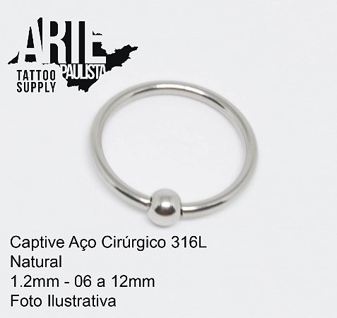 Captive Básico Aço Cirúrgico 316L
