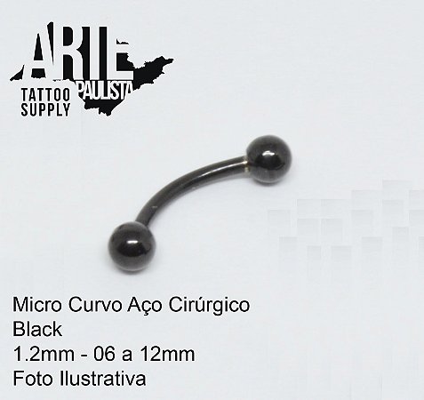 Micro Curvo Básico Aço Cirúrgico Black