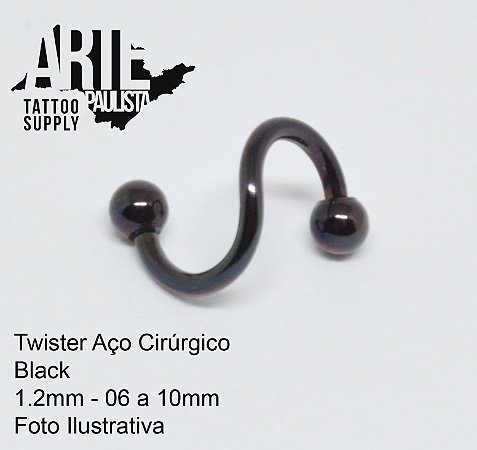 Twister Básico Aço Cirúrgico Black