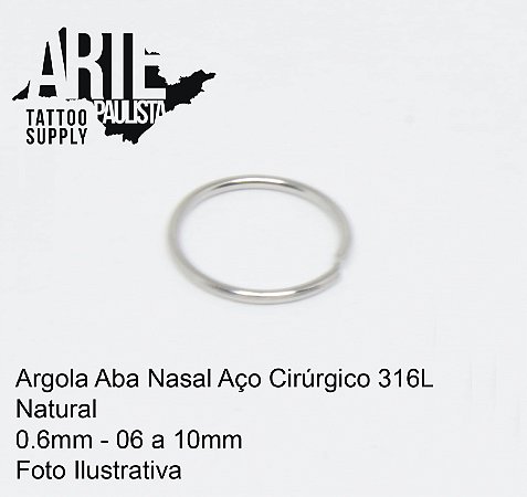 Argola Aba Nasal Básico Aço Cirúrgico 316L