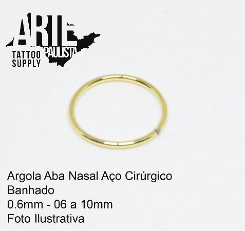 Argola Aba Nasal Básico Aço Cirúrgico Banhado