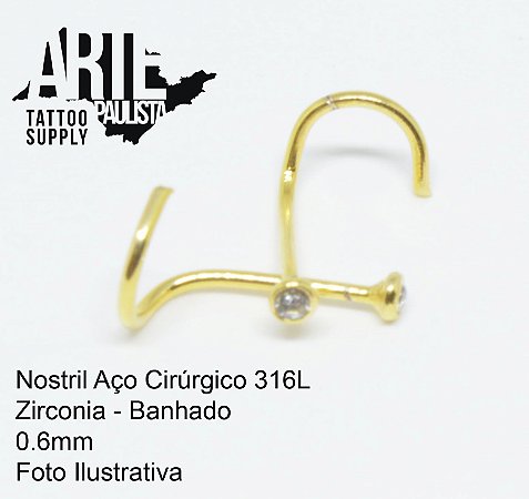 Nostril Básico Aço Cirúrgico Banhado