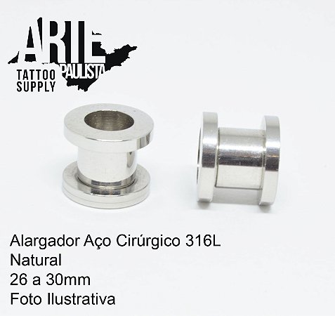 Alargador Aço cirúrgico 316L Rosca Normal - 26 a 30mm