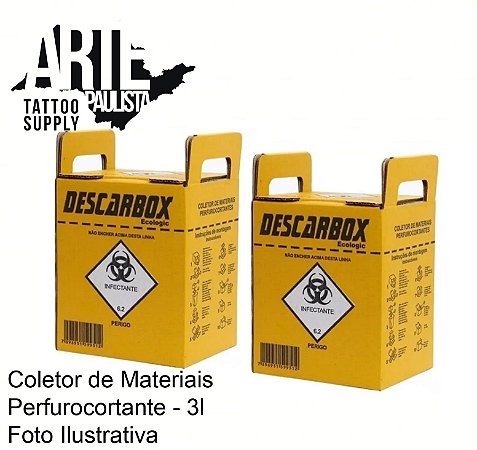 Coletor de Materias Perfurocortante - 3 Litros Caixa 20 Unid.