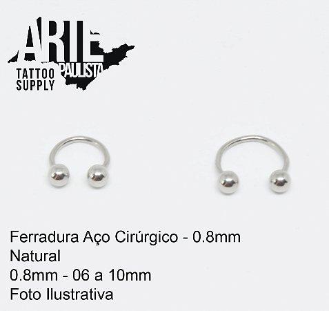 Ferradura Aço Cirúrgico 316L - 0.8mm (Nariz)