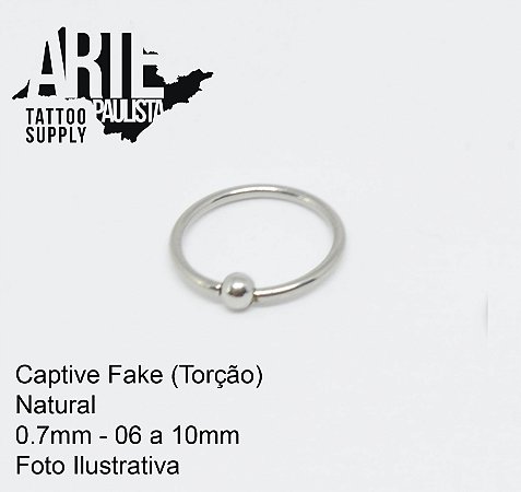 Captive Fake (Torção) Aço Cirúrgico 316L - 0.7mm (Nariz)