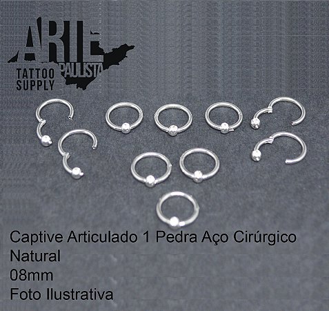 Captive Articulado com Strass Aço Cirúrgico