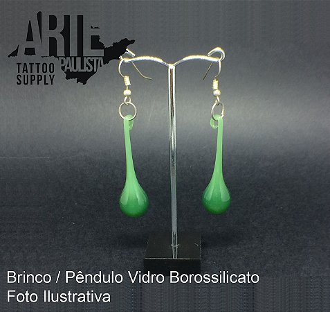 Brinco/Pêndulo Vidro Borossilicato (Par) - Modelo 06
