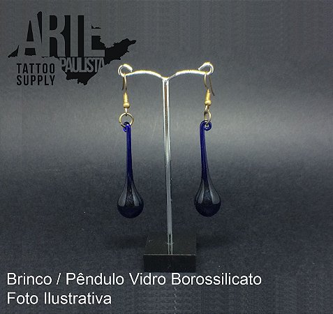 Brinco/Pêndulo Vidro Borossilicato (Par) - Modelo 08