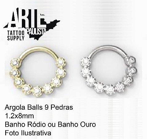 Argola Balls 9 Pedras - Modelo 06
