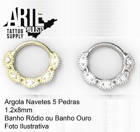 Argola Navetes 5 Pedras - Modelo 08