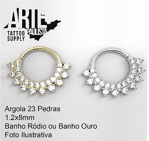 Argola 23 Pedras - Modelo 02 *DOURADO