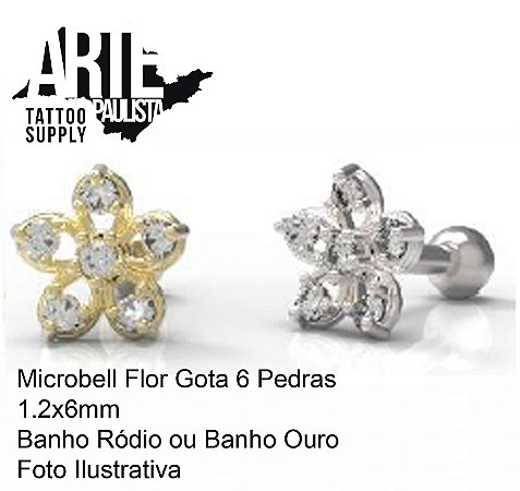 Microbell Flor Gota 6 Pedras - Modelo 14