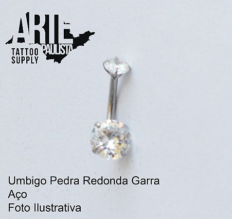 Banana (Umbigo) Aço Pedra Redonda Cravação Garra