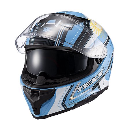 Capacete Texx Flag Argentina c/Oculos Interno Solar