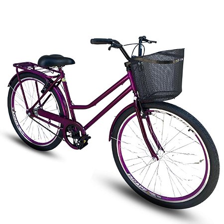 Bicicleta Verona Passeio 26 Aço Carbono Básica - Roxo