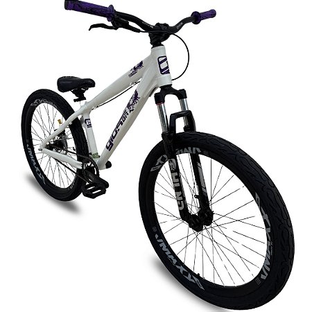 Bicicleta Gios 4TRIX aro 26 Wheeling Grau Freio MT200 Branco/Roxo
