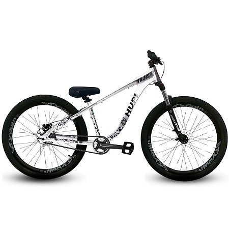 Bicicleta Hupi Naja Grau Mt-200 Kit Single Cinza e Amarelo - Gancheira vertical
