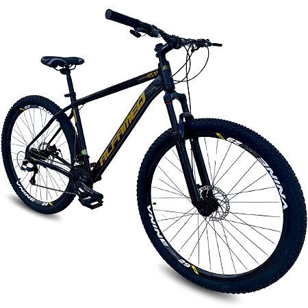 Bicicleta Alfameq aro 29 21v Preto/Dourado 2026