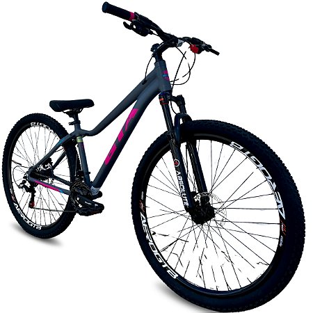 Bicicleta GTA START aro 29 -> 24v SHIMANO + Cubo K7 + Freio Hidraulico Grafite/Rosa 2026
