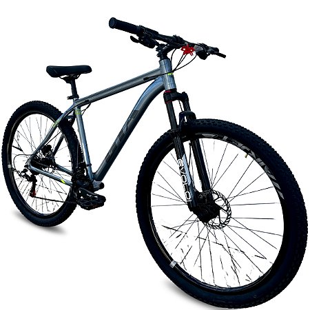 Bicicleta GTA START aro 29 -> 24v SHIMANO + Cubo K7 + Freio Hidraulico Cinza/Verde 2026