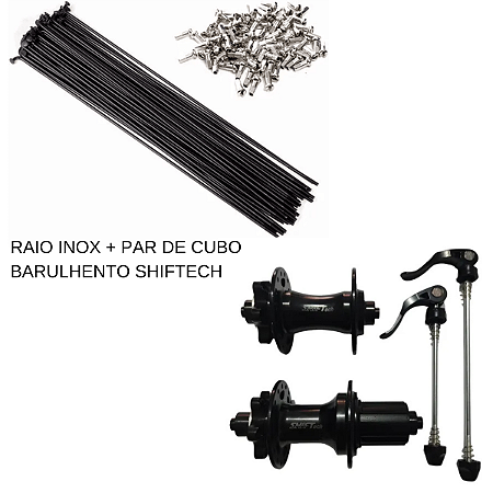 Kit de Raio Inox + Par de Cubo Barulhento SHIFTECH + Instalação