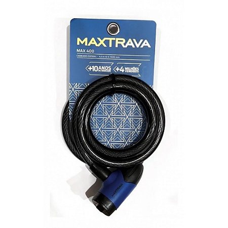 Cadeado MAX TRAVA Espiral 12mm x 1,5m Prata