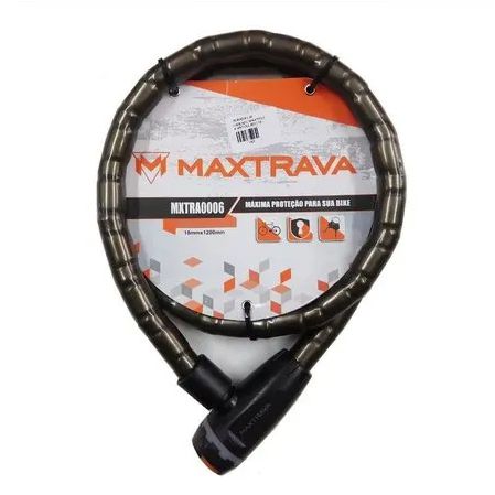 Cadeado MAX TRAVA 18mm x 1,2m Articulado Bicicleta