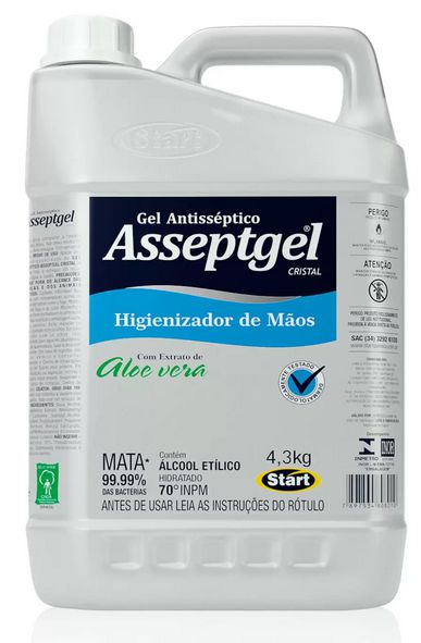 Gel Antisséptico Asseptgel - Álcool 70 - 4,3Kg