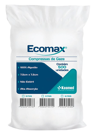 COMPRESSA DE GAZE 7,5X7,5 - PCT/500 - ECOMAX
