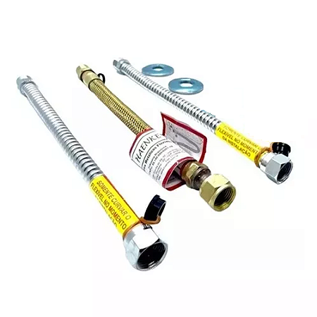 Kit Instalação Aquecedor 1/2x1/2 Flexível (30cm a 80cm) Sem Registro