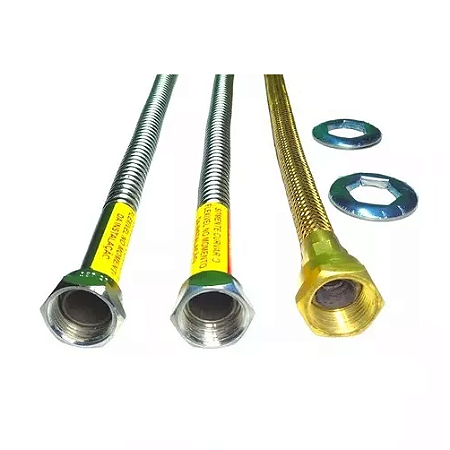 Kit Instalação Aquecedor 3/4x1/2 Flexível (30cm a 60cm) Sem Registro