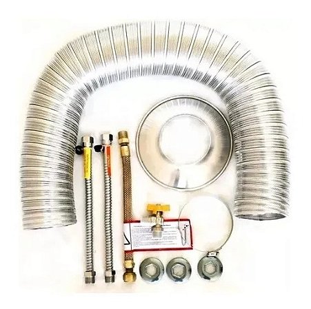 Kit Instalação Aquecedor flex m3/4 X f1/2x 40cm ,flex G 1/2 60cm , duto60mmx2,00m + redução f1/2 xm3/4