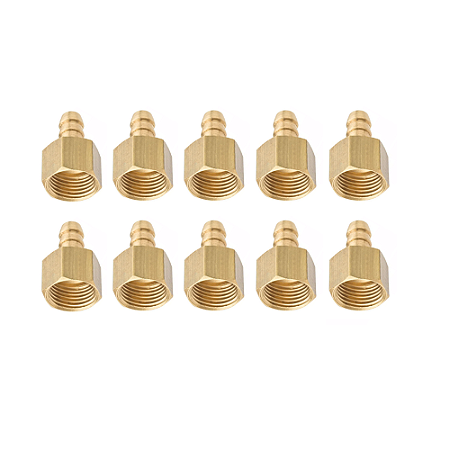 Kit 10 Bico Espigão 1/2 Fêmea X 3/8 Bm Adaptador Gás Gn Glp