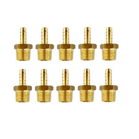 Kit 10 Espigão Adaptador Bico 1/2 Macho X 3/8 Bm Gas Gn Glp