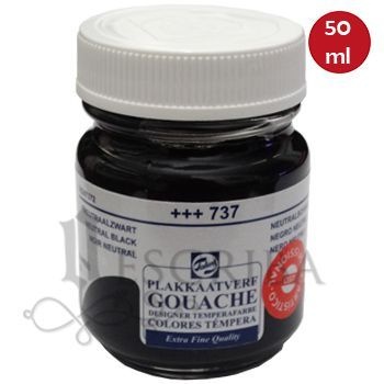 Tinta Guache Para Caligrafia - Talens Preta 737 - 50ml