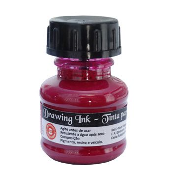 Tinta Nanquim Para Caligrafia e Desenho Drawing Ink - Koh-I-Noor Magenta - 20ml