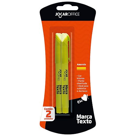 Caneta Marca Texto Jocar Oficce Amarelo 2 Unidades