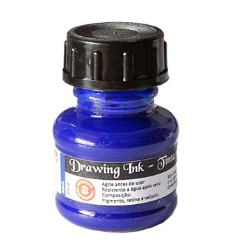 Tinta Nanquim Para Caligrafia e Desenho Drawing Ink Koh-I-Noor Azul - 20ml